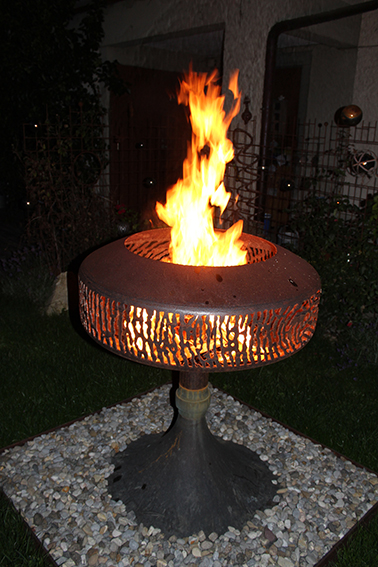 Feuerschale aus Speicherböden