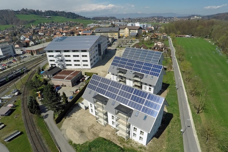 Luftaufnahme Solarpark von März 2016